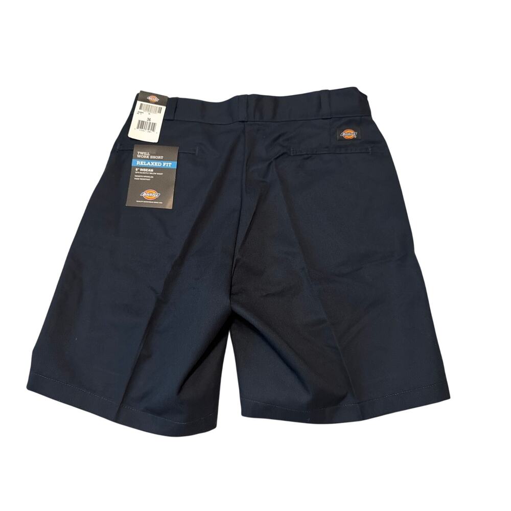 NWT Dickies Relaxed Fit Twill Work Shorts - 8" Inseam - Navy Blue - Size 36